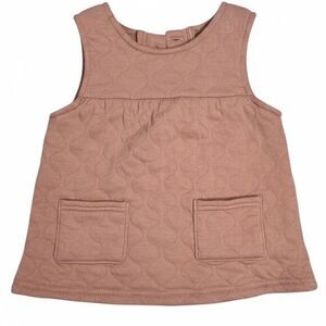 EUC Nicole Miller Infant Girls Quilted Pink Overall Dress - Size 3-6M